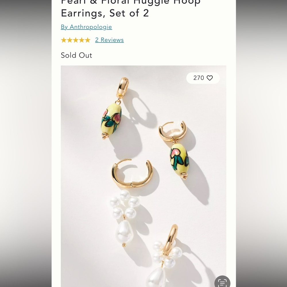 Anthropologie Gold and Yellow Modern Hoop Earrings